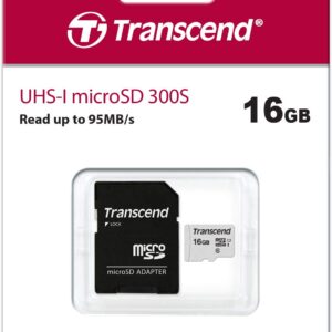 Transcend 16GB 300S UHS-I microSDHC Memory Card with SD Adapter